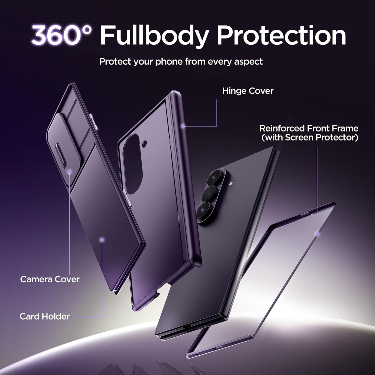 Galaxy Z Fold 8 Ultra Wallet Case with Privacy Film & Stand