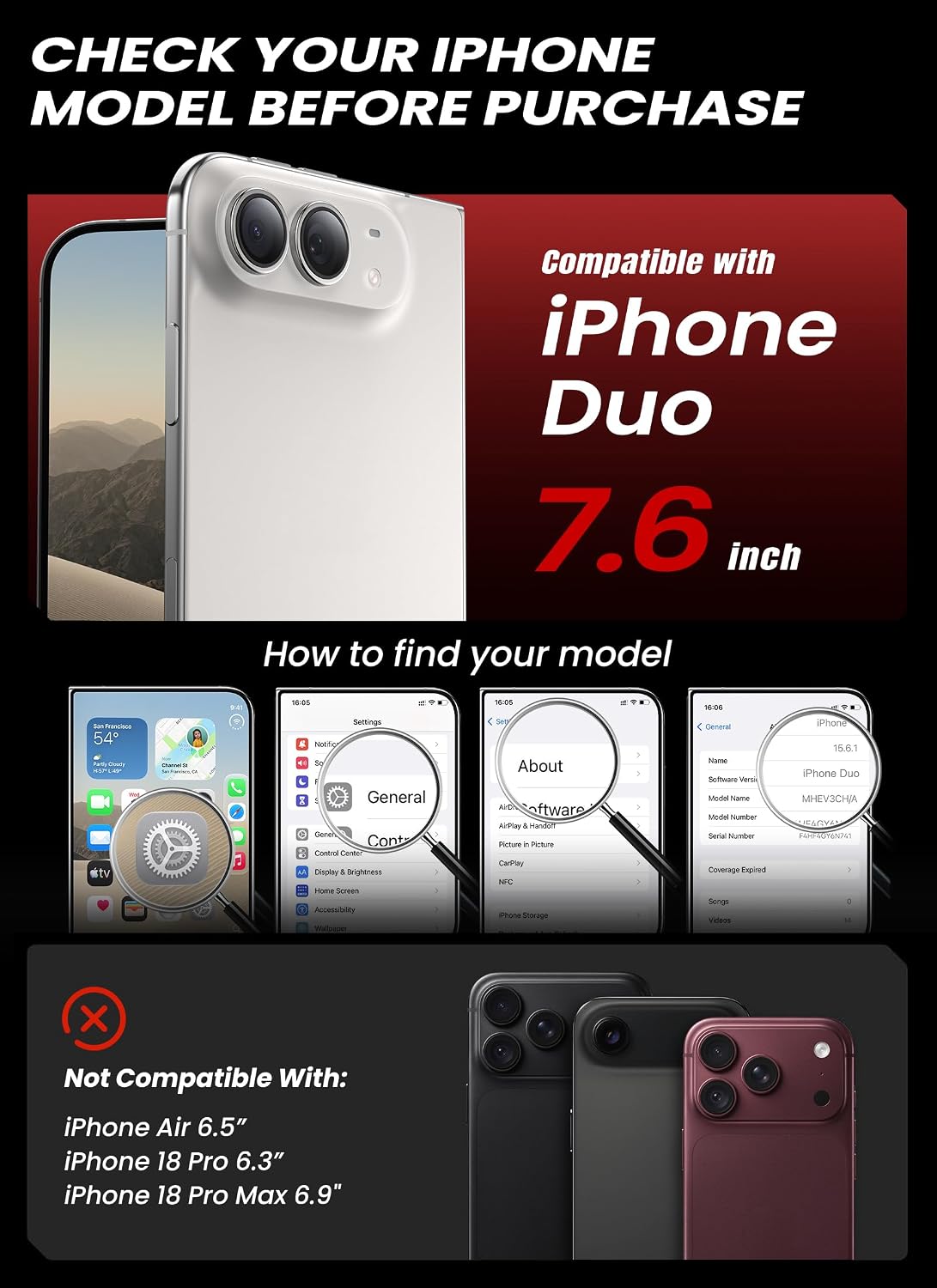 iPhone Duo Case with Stand & Screen Film