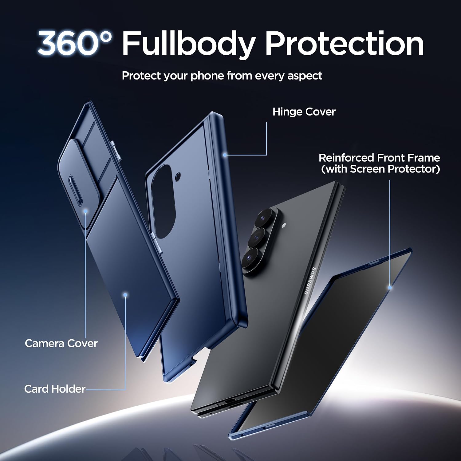 Galaxy Z Fold 8 Ultra Wallet Case with Privacy Film & Stand