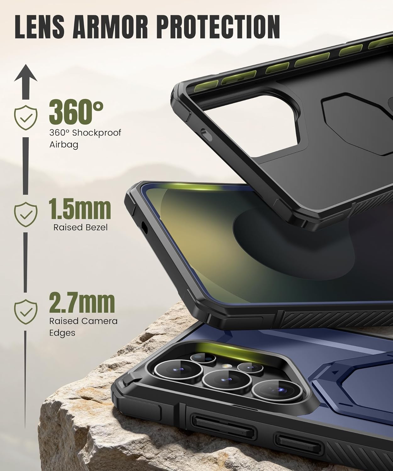 Samsung S26 Ultra Case with 360° Spin Magnetic Stand