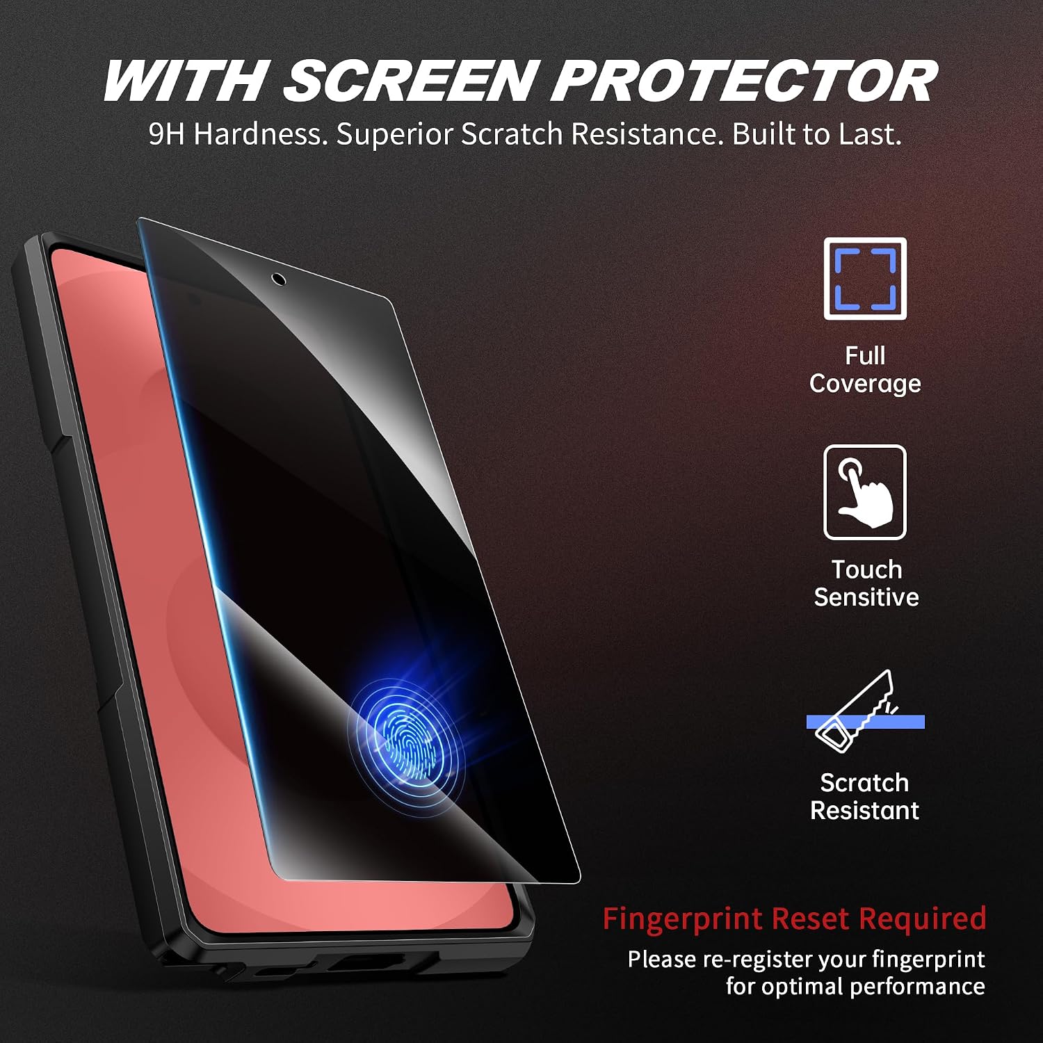 Galaxy S25 Ultra Magnetic Stand Case with Privacy Screen Protector