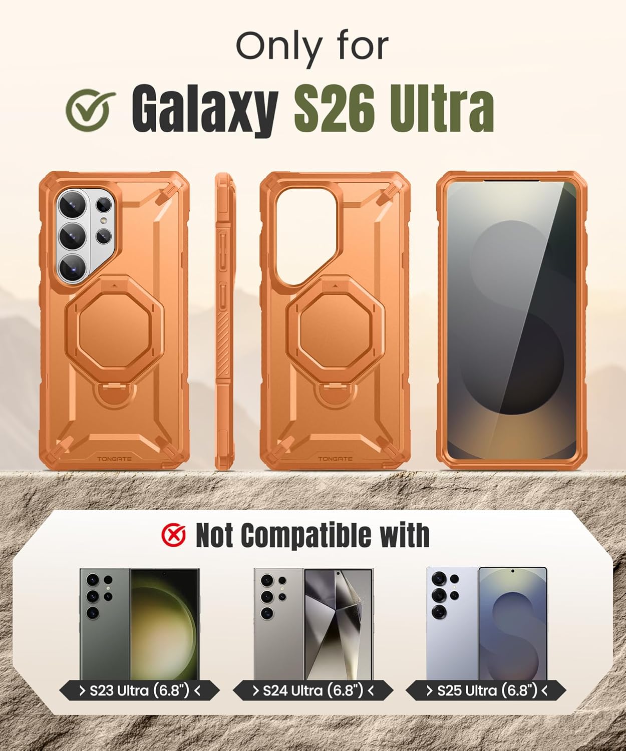 Samsung S26 Ultra Case with 360° Spin Magnetic Stand