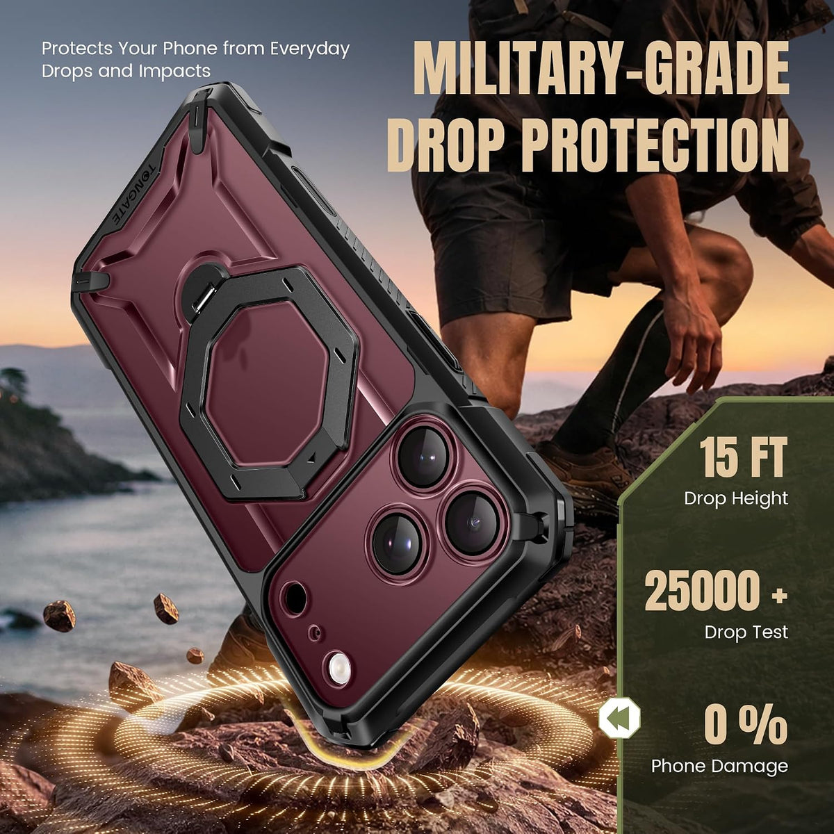 iPhone 18 Pro Max Case with 360° Spin Magnetic Stand
