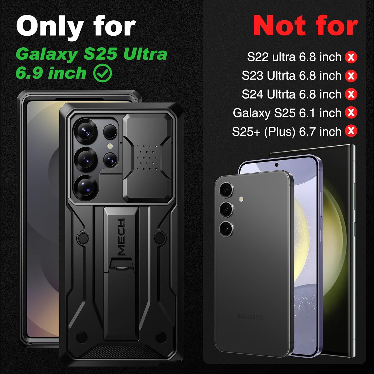TONGATE Samsung Galaxy S25 Ultra Case with Privacy Screen Protector