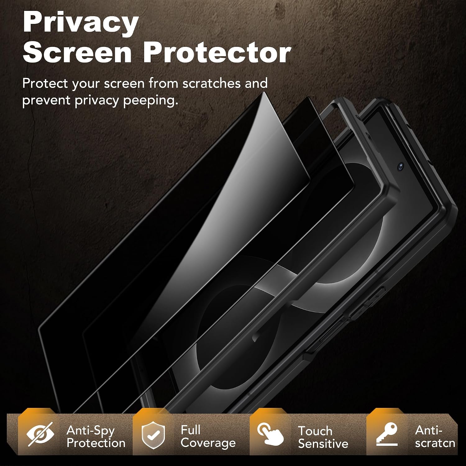 Galaxy Z Fold 8 Slide Camera Cover Case with Stand, Belt Clip & 2 Privacy Screen Protector