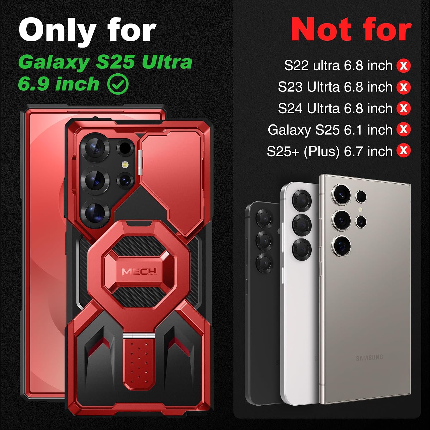 Galaxy S25 Ultra Magnetic Stand Case with Belt Clip & Privacy Screen Protector