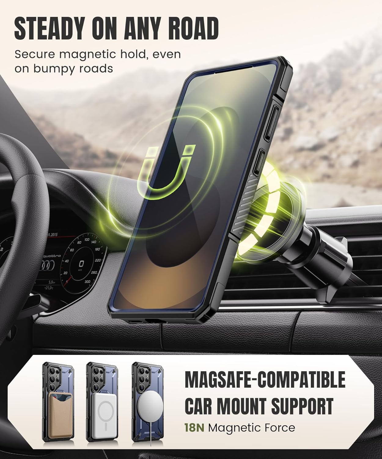 Samsung S26 Ultra Case with 360° Spin Magnetic Stand
