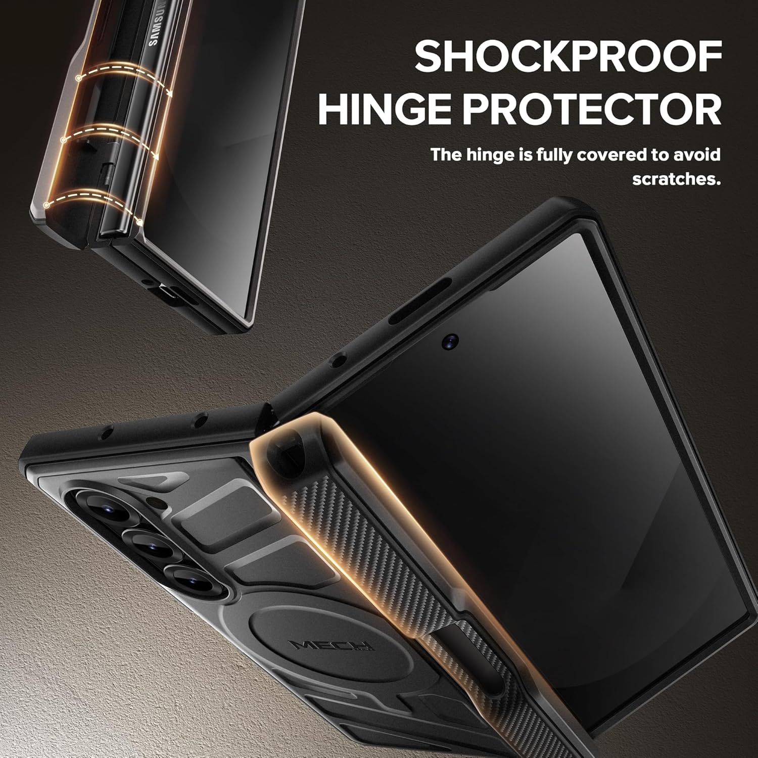 Z Fold 7 Magnetic Case with hidden kickstand and belt clip