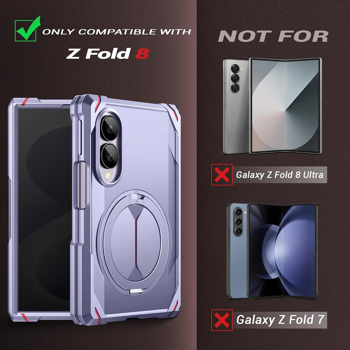 Galaxy Z Fold 8 Magnetic Rotating Stand Case