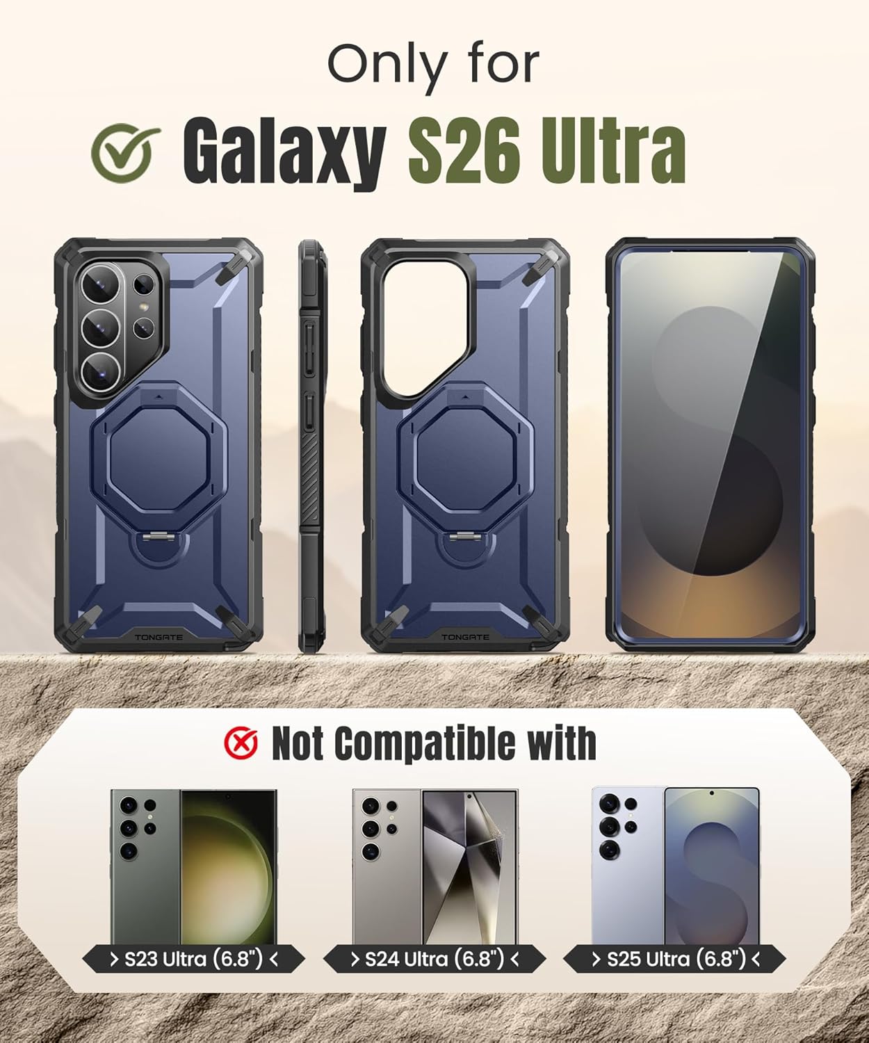 Samsung S26 Ultra Case with 360° Spin Magnetic Stand