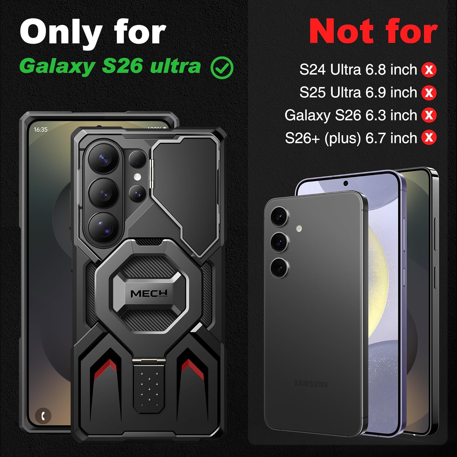 Galaxy S26 Ultra Magnetic Stand Case with Screen Protector