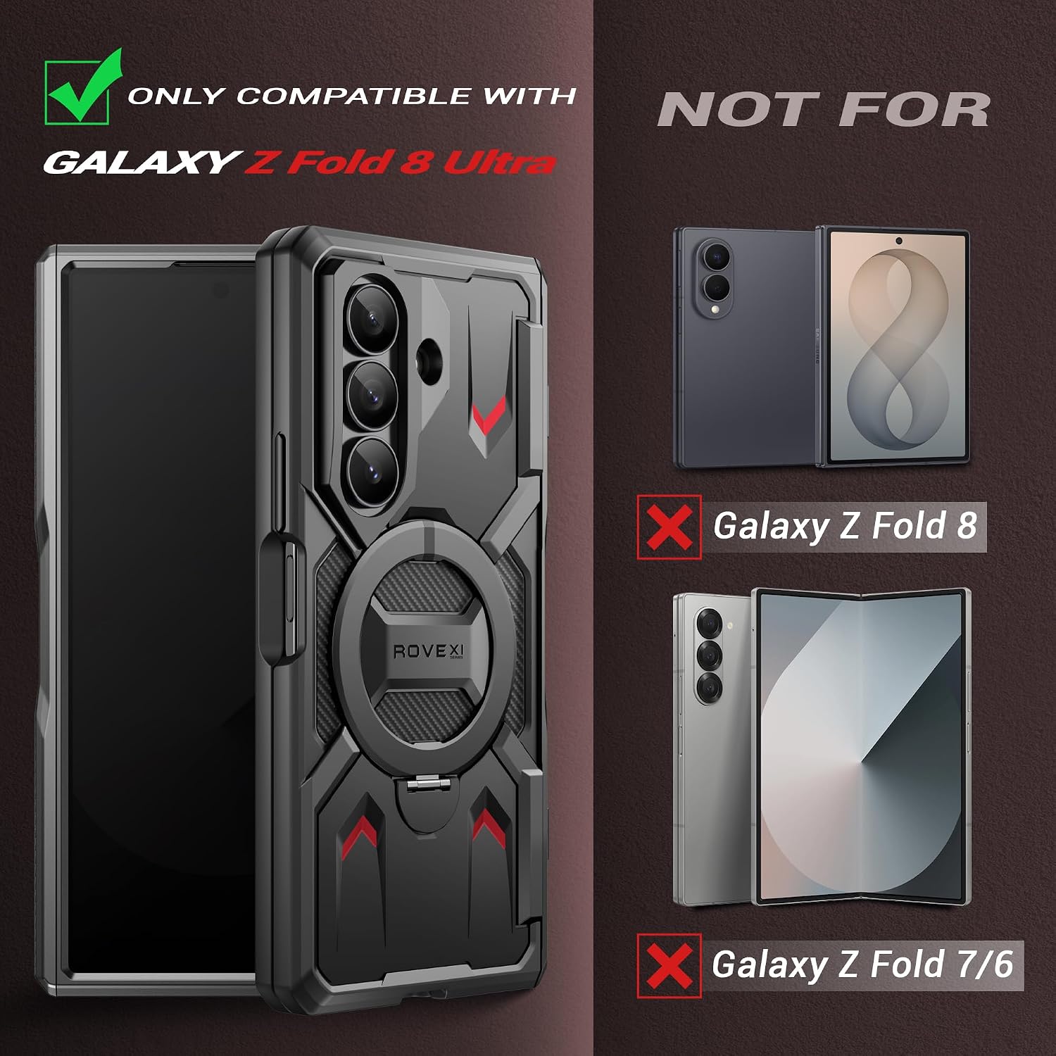 Galaxy Z Fold 8 360° Magnetic Stand Case with Privacy Screen Protector