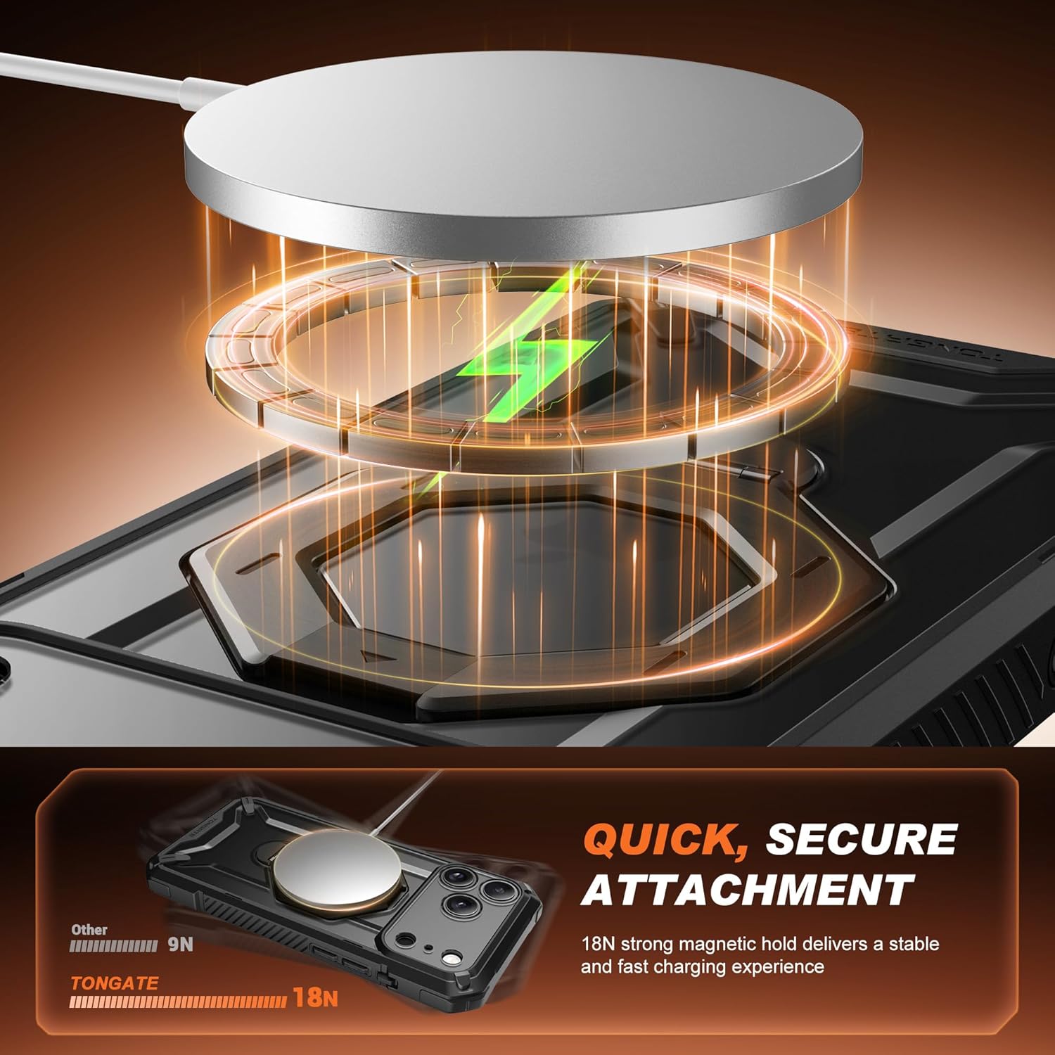 iPhone 17 Pro Max Case with 360° Spin Magnetic Stand