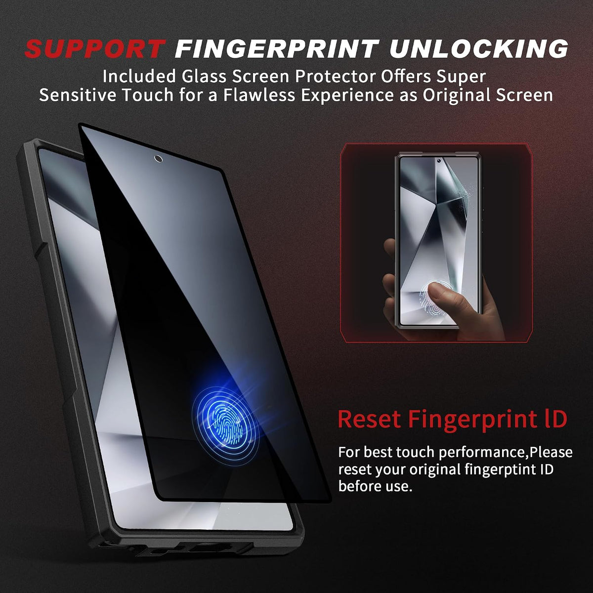 Galaxy S25 Ultra Magnetic Stand Case with Privacy Screen Protector