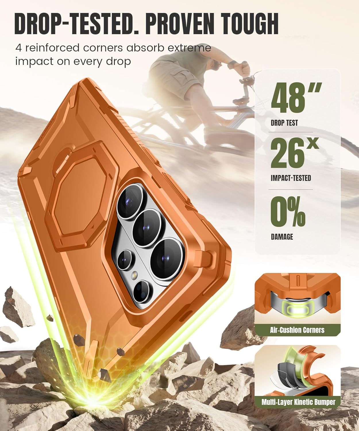 Samsung S26 Ultra Case with 360° Spin Magnetic Stand