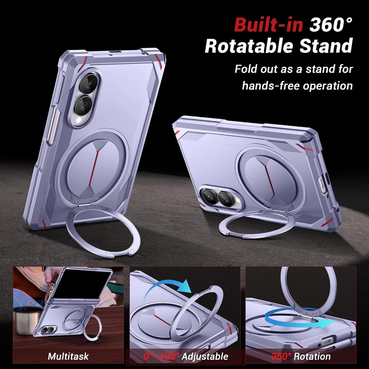 Galaxy Z Fold 8 Magnetic Rotating Stand Case