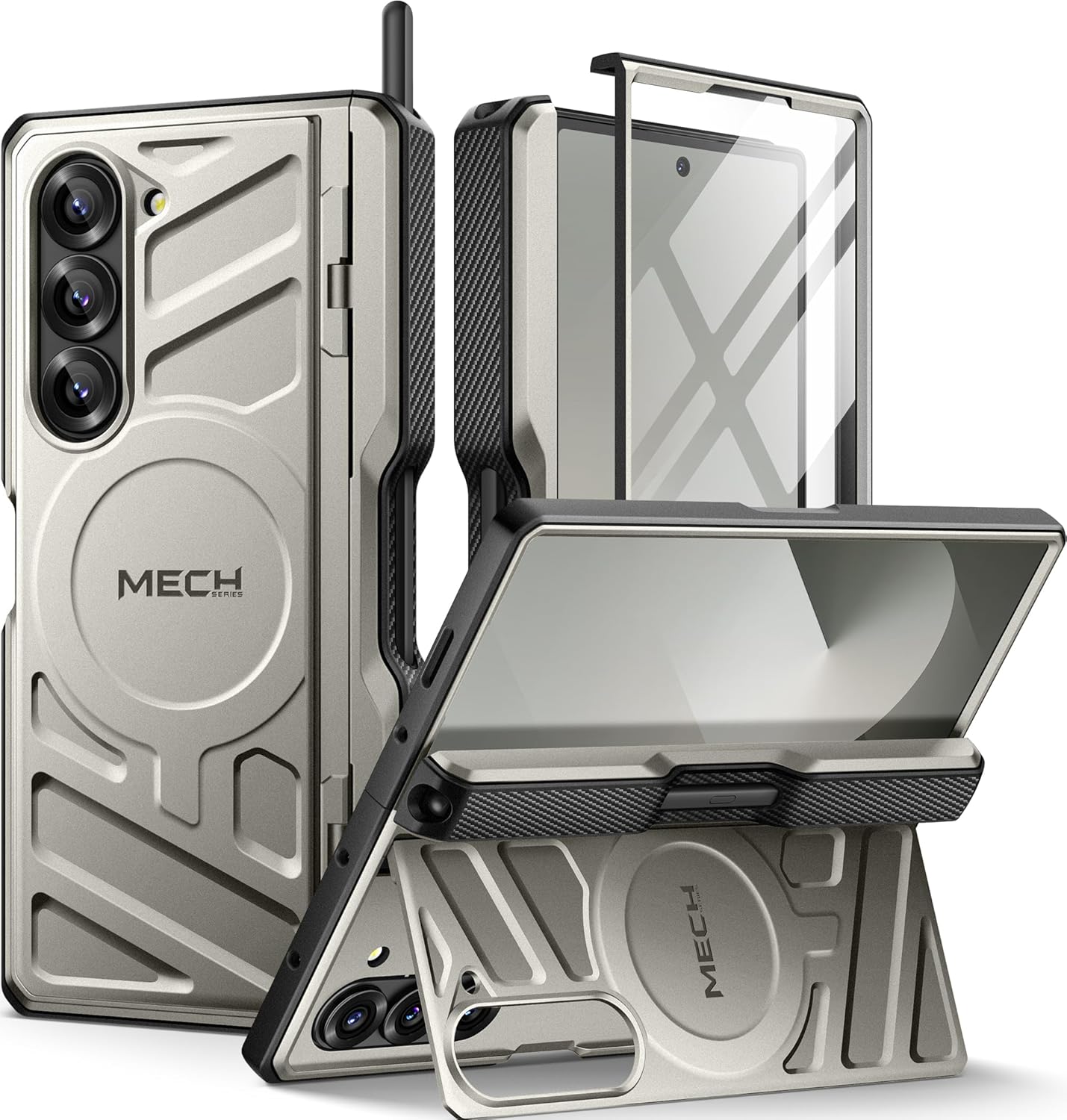 TONGATE Magnetic for Z Fold 6 Case with S Pen Holder & Stand