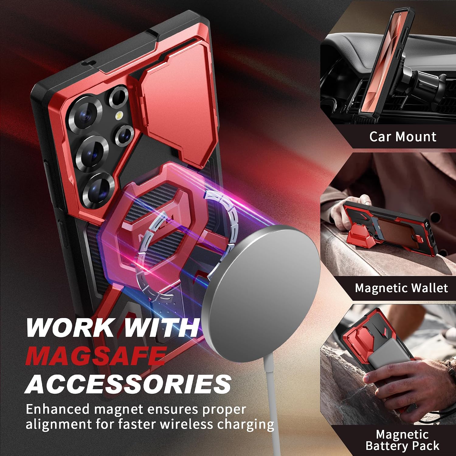 Galaxy S25 Ultra Magnetic Stand Case with Privacy Screen Protector