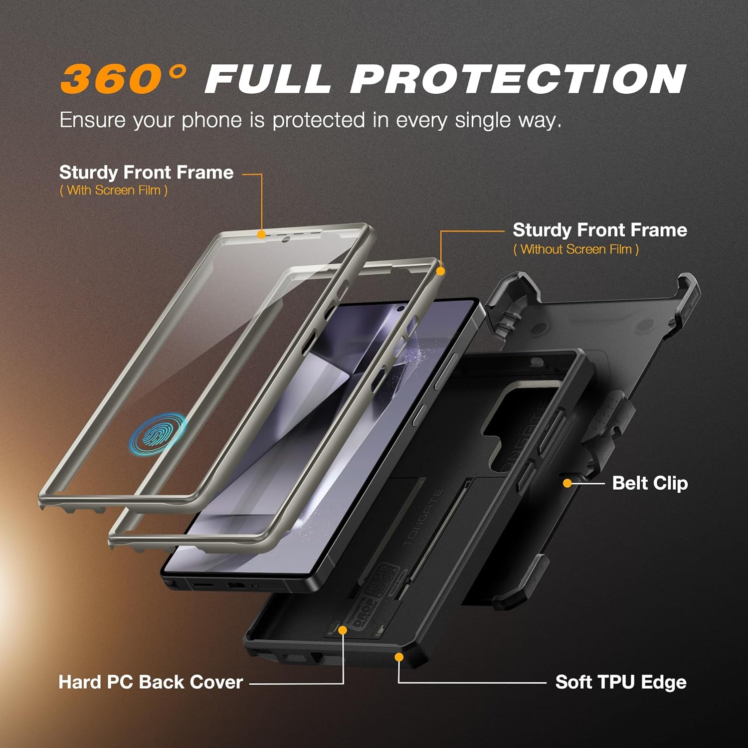 TONGATE for Samsung Galaxy S25 Ultra Case TiGray