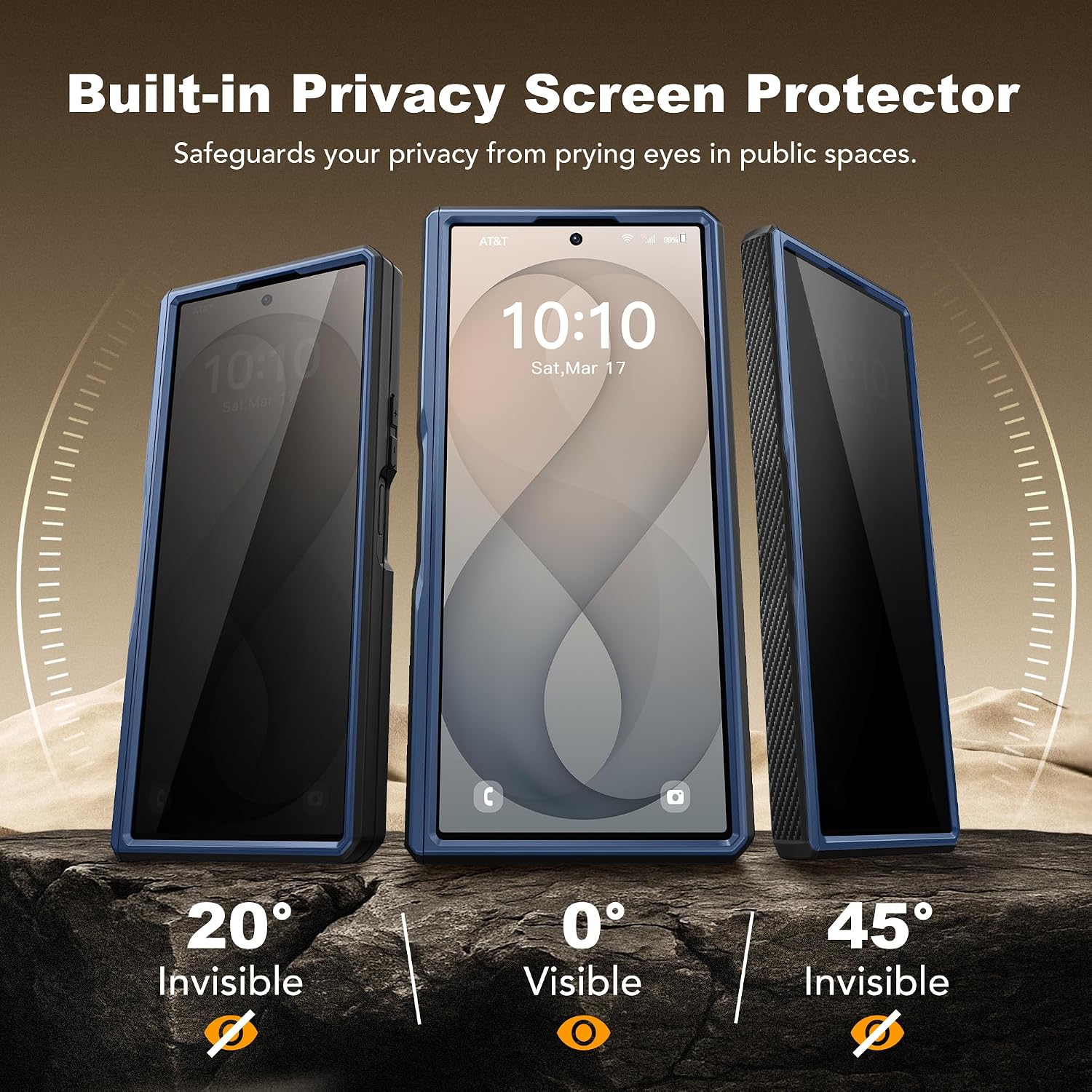 Galaxy Z Fold 8 Slide Camera Cover Case with Stand, Belt Clip & Privacy Screen Protector