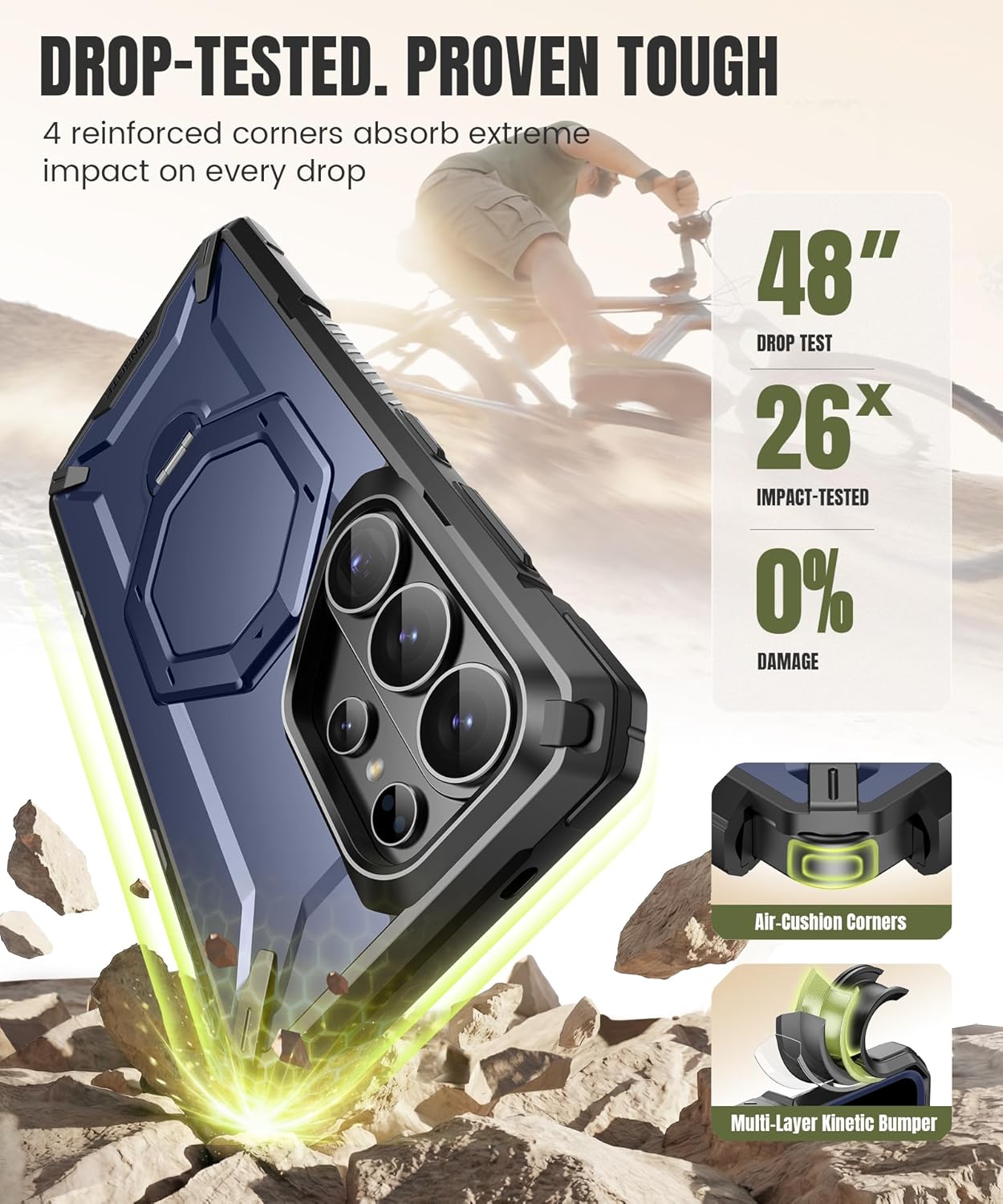 Samsung S26 Ultra Case with 360° Spin Magnetic Stand