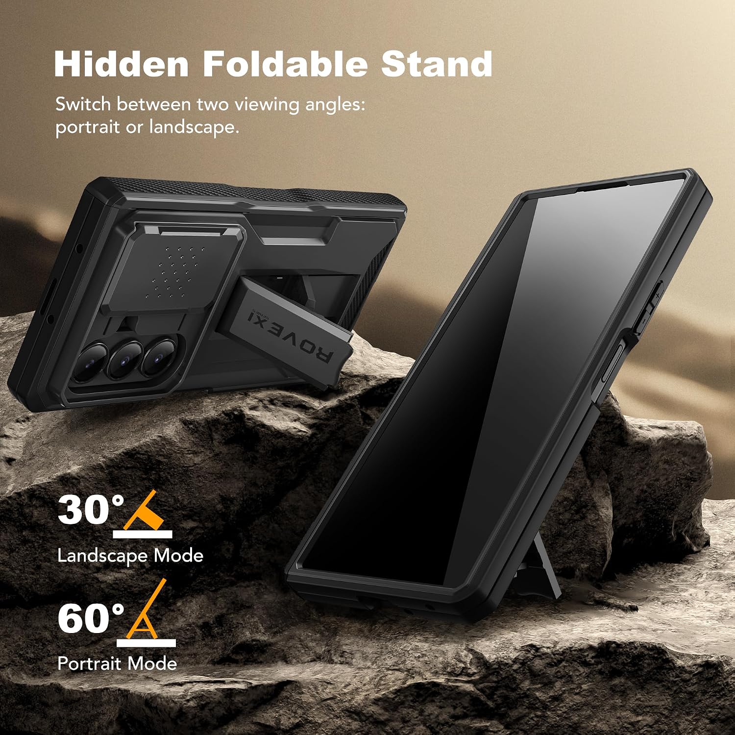 Galaxy Z Fold 8 Slide Camera Cover Case with Stand, Belt Clip & 2 Privacy Screen Protector