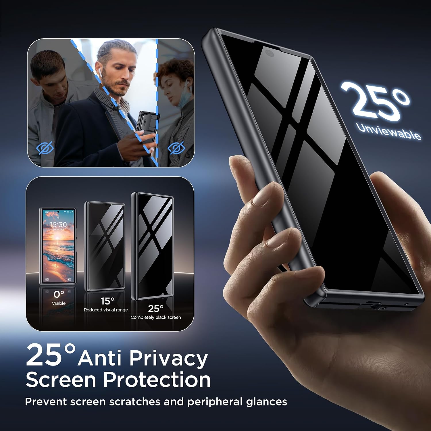 TONGATE Wallet for Z Fold 8 Ultra Case with Privacy Film & Stand