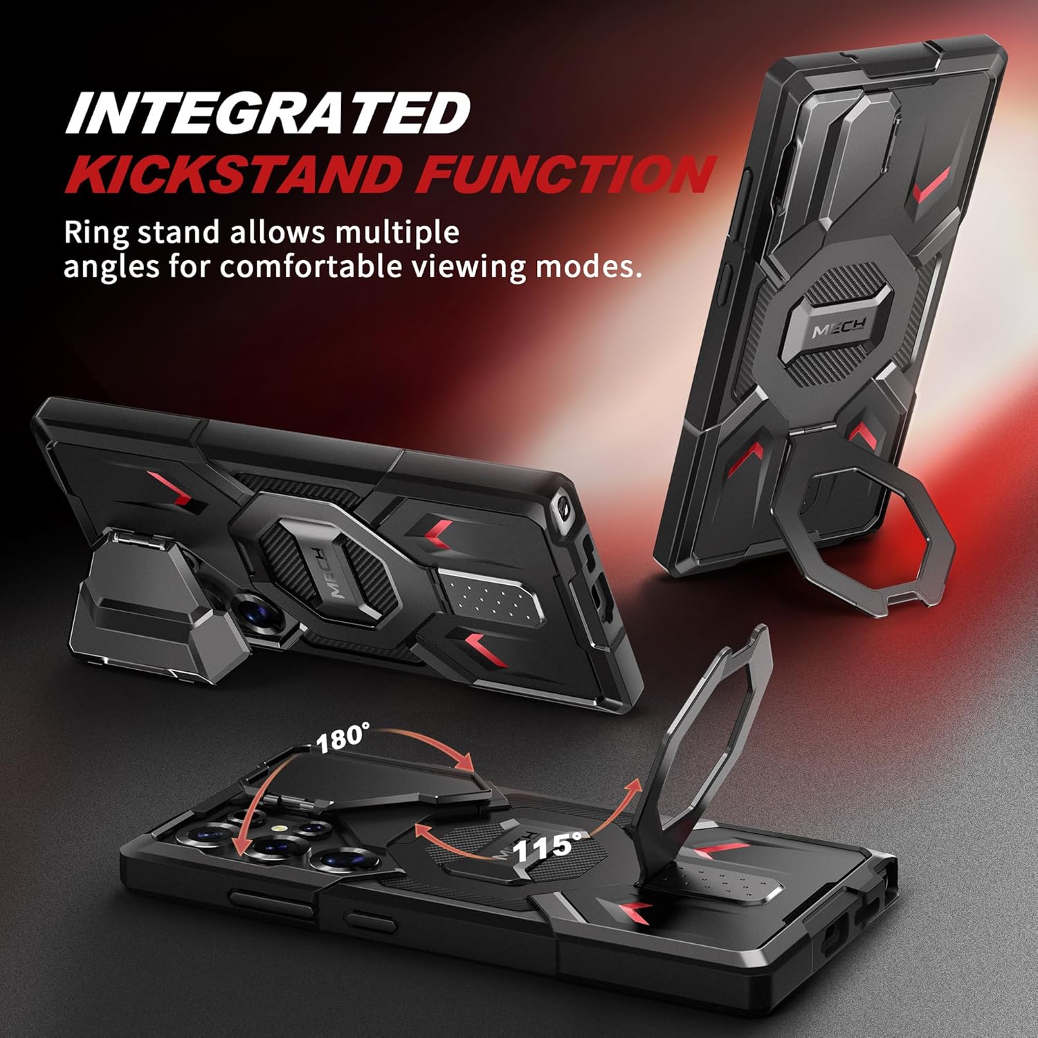 TONGATE Magnetic Case for Galaxy S25 Ultra, Ring Stand with Screen Protector