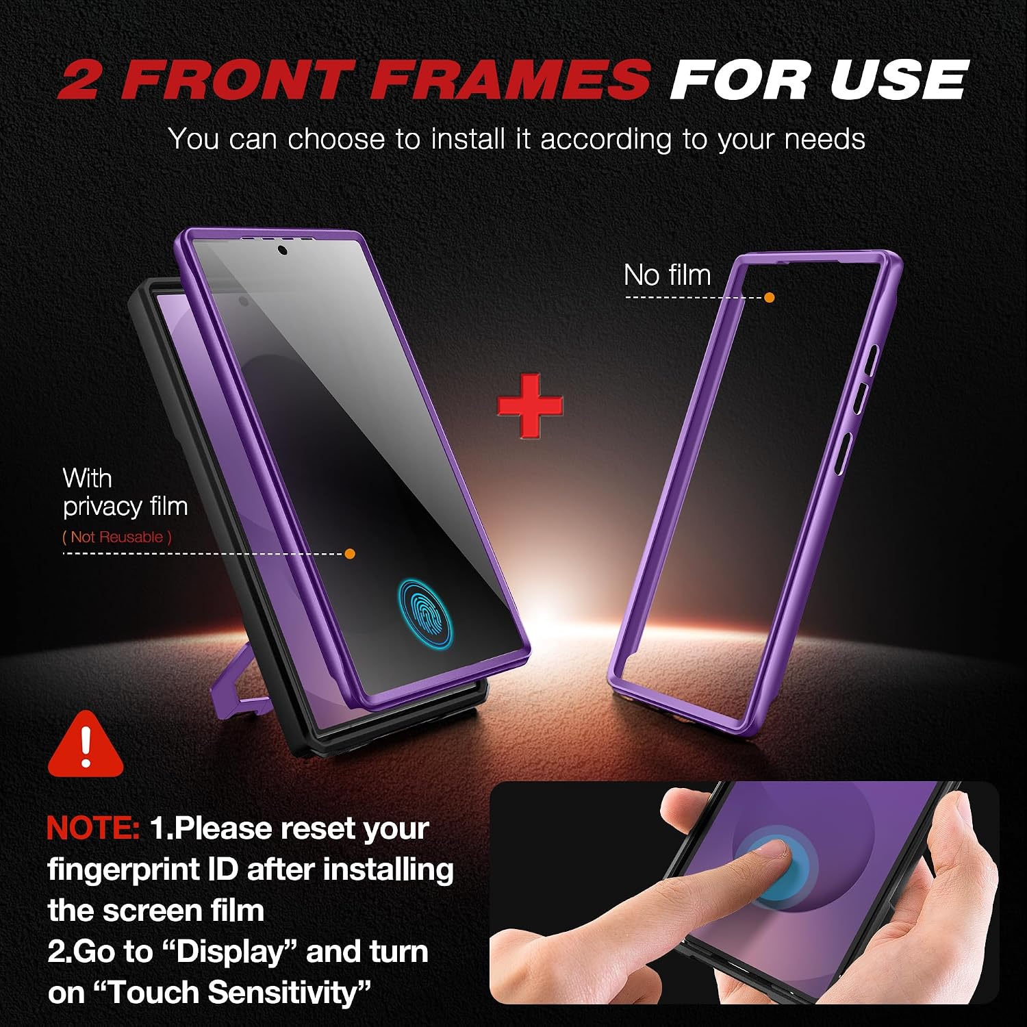 Galaxy S25 Ultra Magnetic Stand Case with Belt Clip & Privacy Screen Protector
