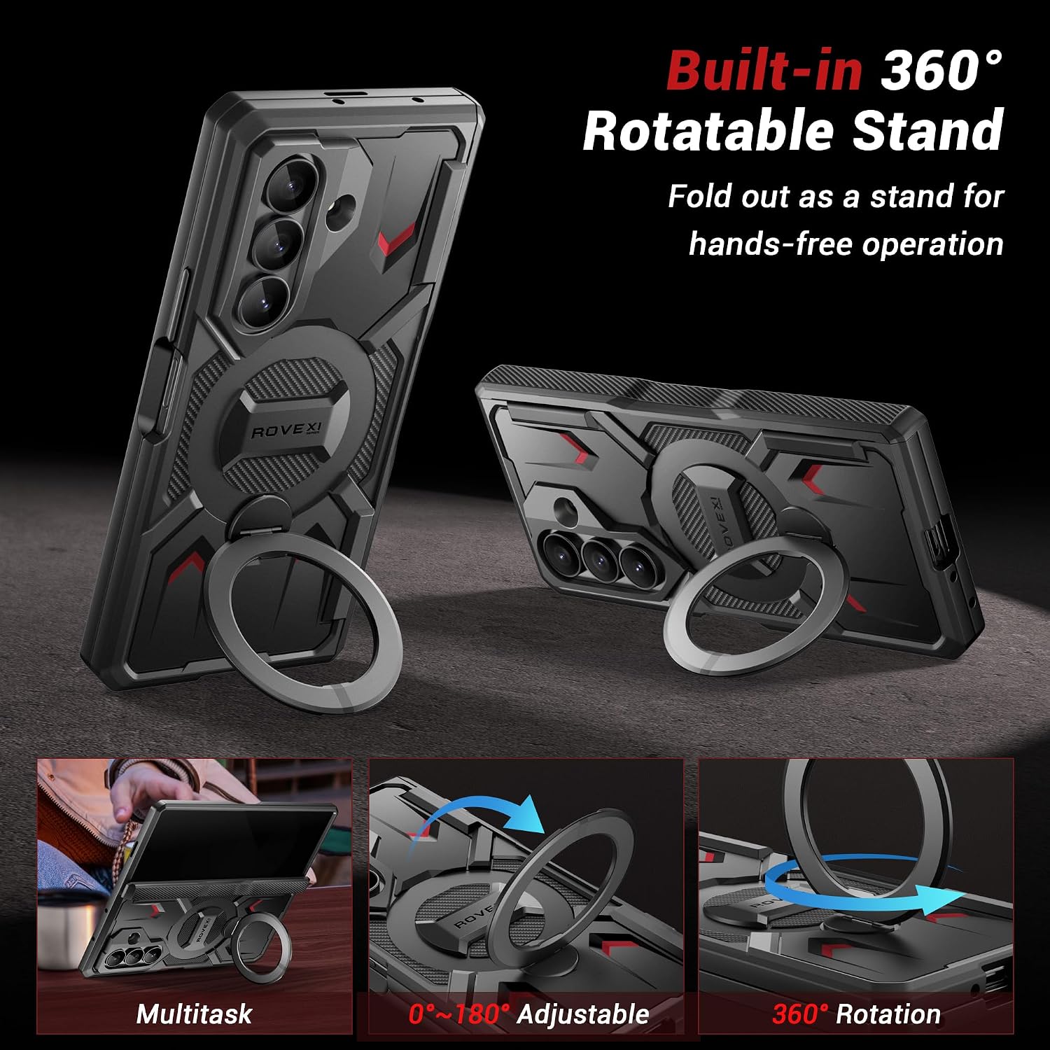 Galaxy Z Fold 8 360° Magnetic Stand Case with Privacy Screen Protector