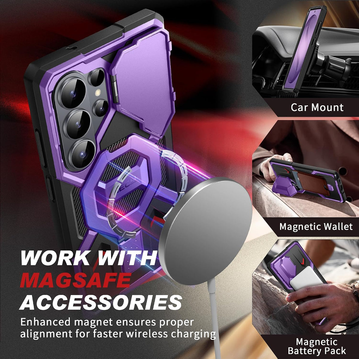Galaxy S26 Ultra Magnetic Stand Case with Belt Clip