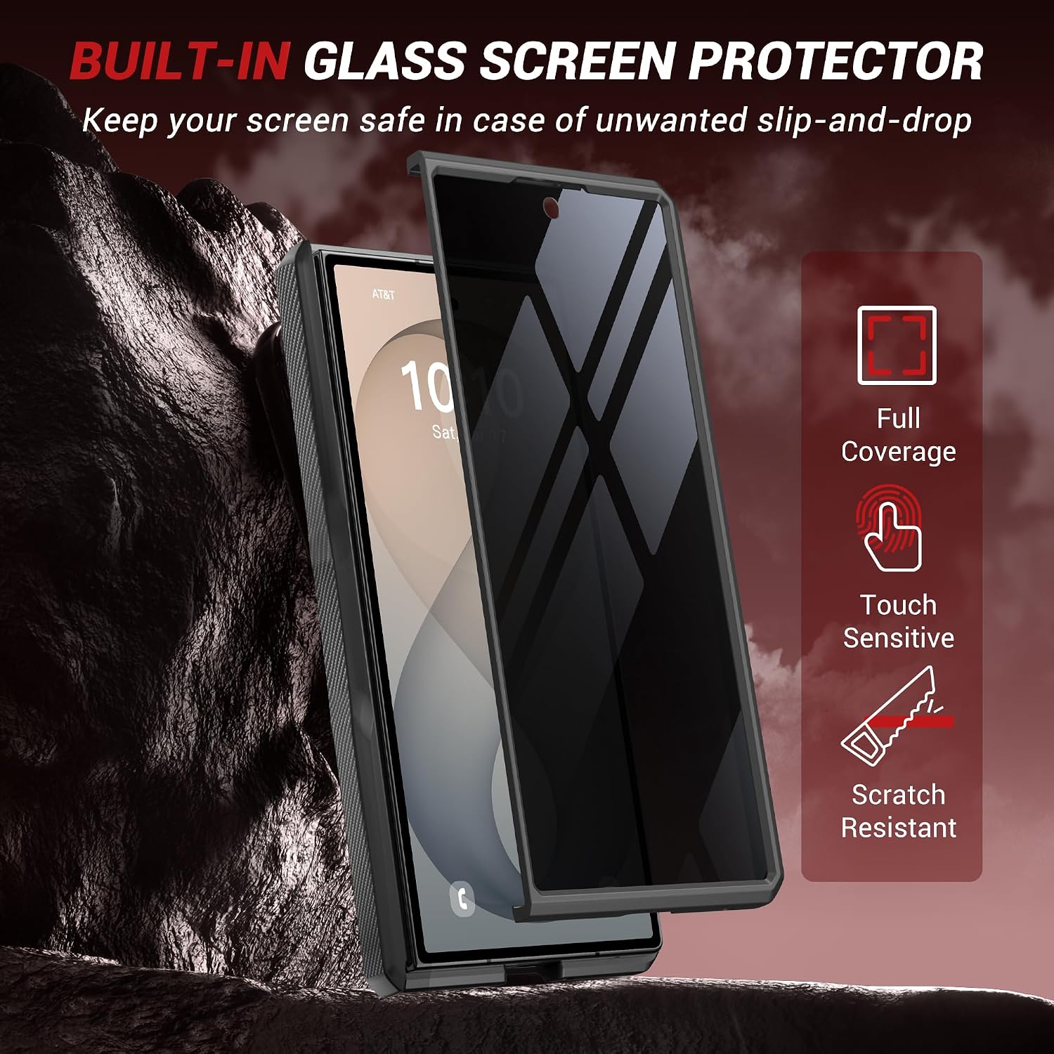 Galaxy Z Fold 8 360° Magnetic Stand Case with Privacy Screen Protector