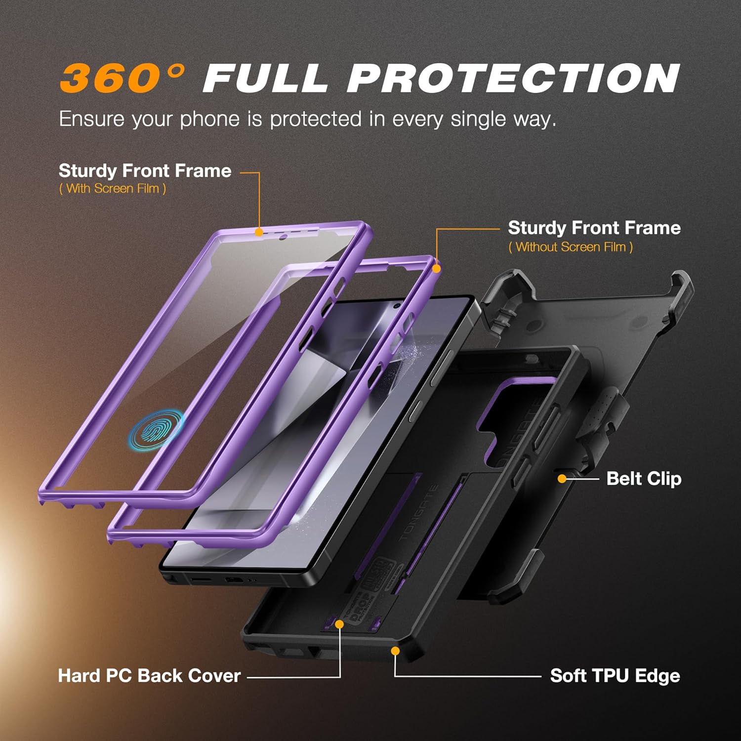 TONGATE for Samsung Galaxy S25 Ultra Case Purple