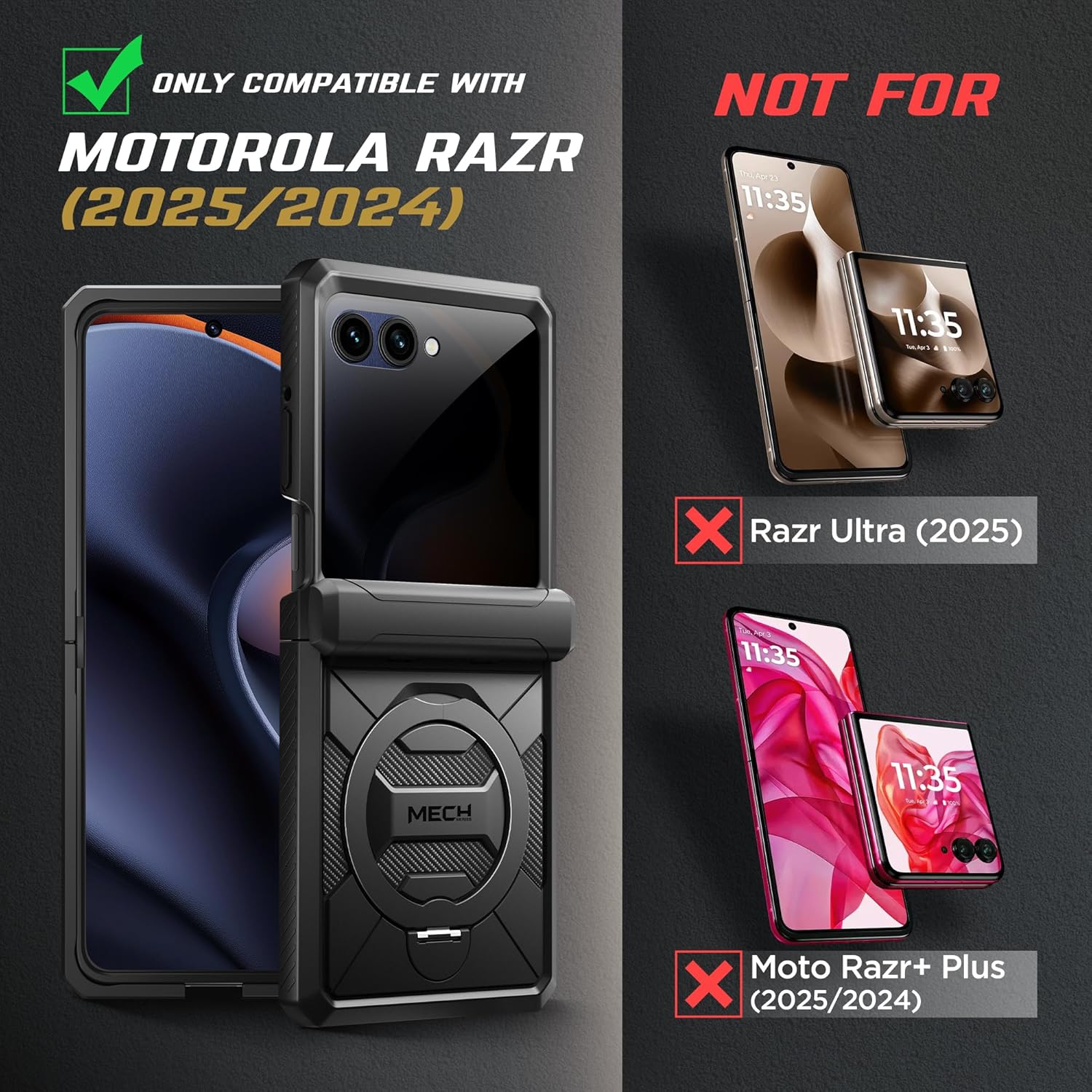 Motorola Razr Case with 360° Spin Magnetic Stand