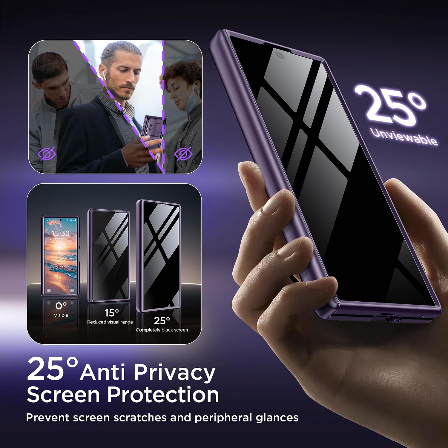 Galaxy Z Fold 8 Ultra Wallet Case with Privacy Film & Stand