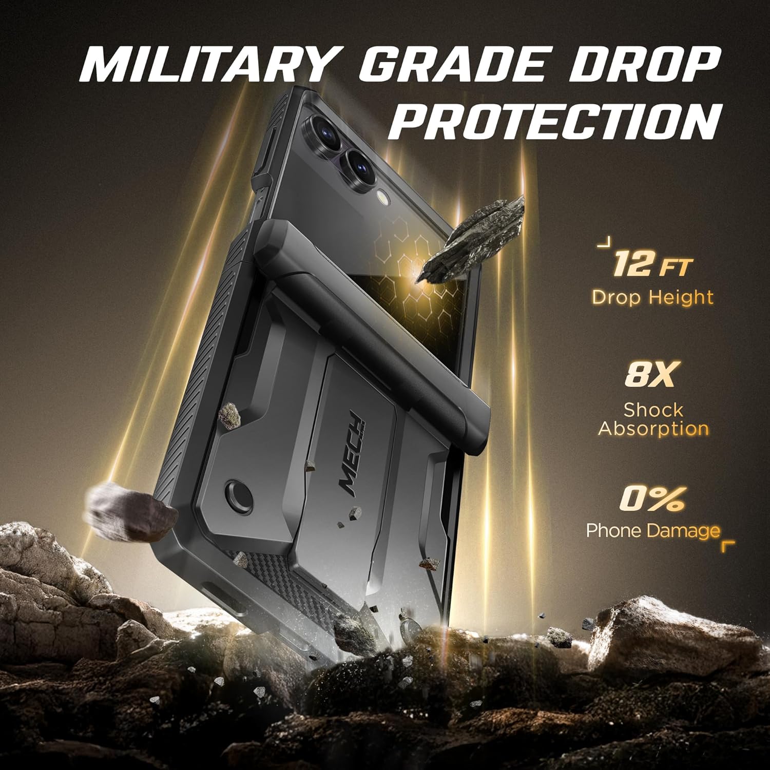 TONGATE Z Flip 7 Case with Stand and Belt-Clip