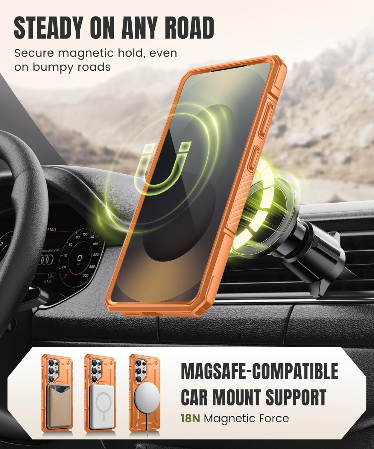 Samsung S26 Ultra Case with 360° Spin Magnetic Stand