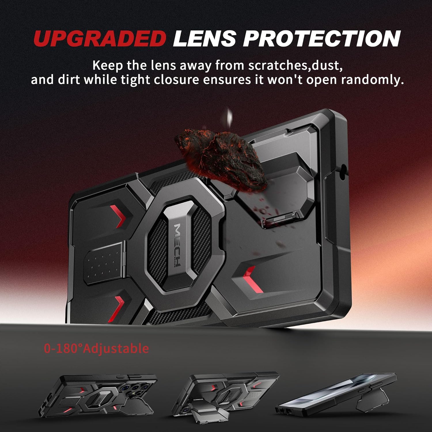 TONGATE Magnetic Case for Galaxy S25 Ultra, Ring Stand with Screen Protector