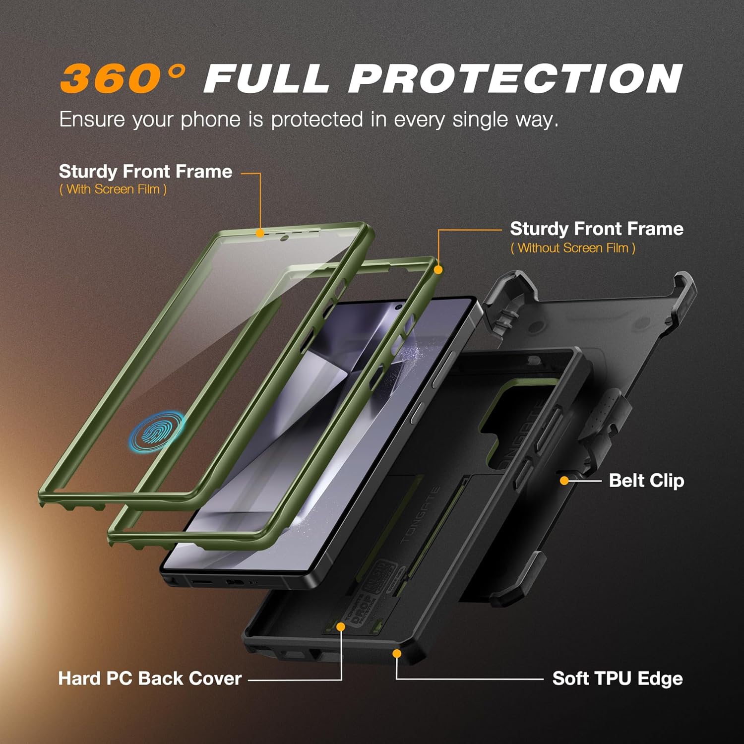 TONGATE for Samsung Galaxy S25 Ultra Case Green