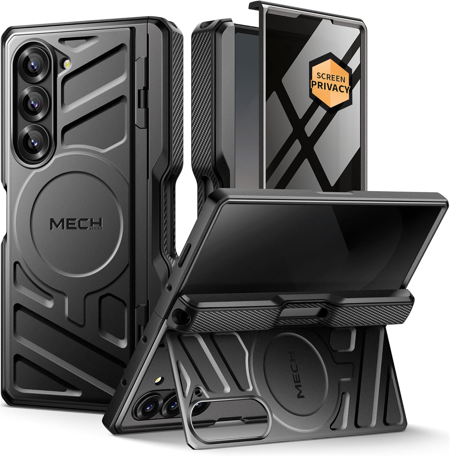 Z Fold 7 Magnetic Case with hidden kickstand and belt clip