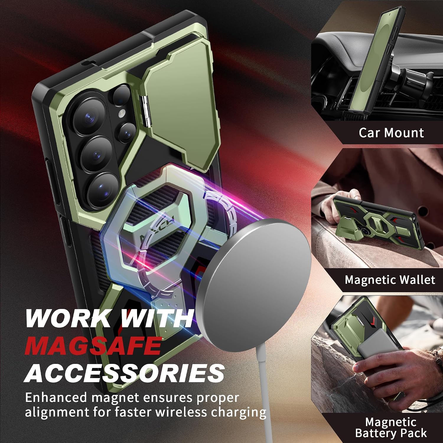Galaxy S26 Ultra Magnetic Stand Case with Screen Protector