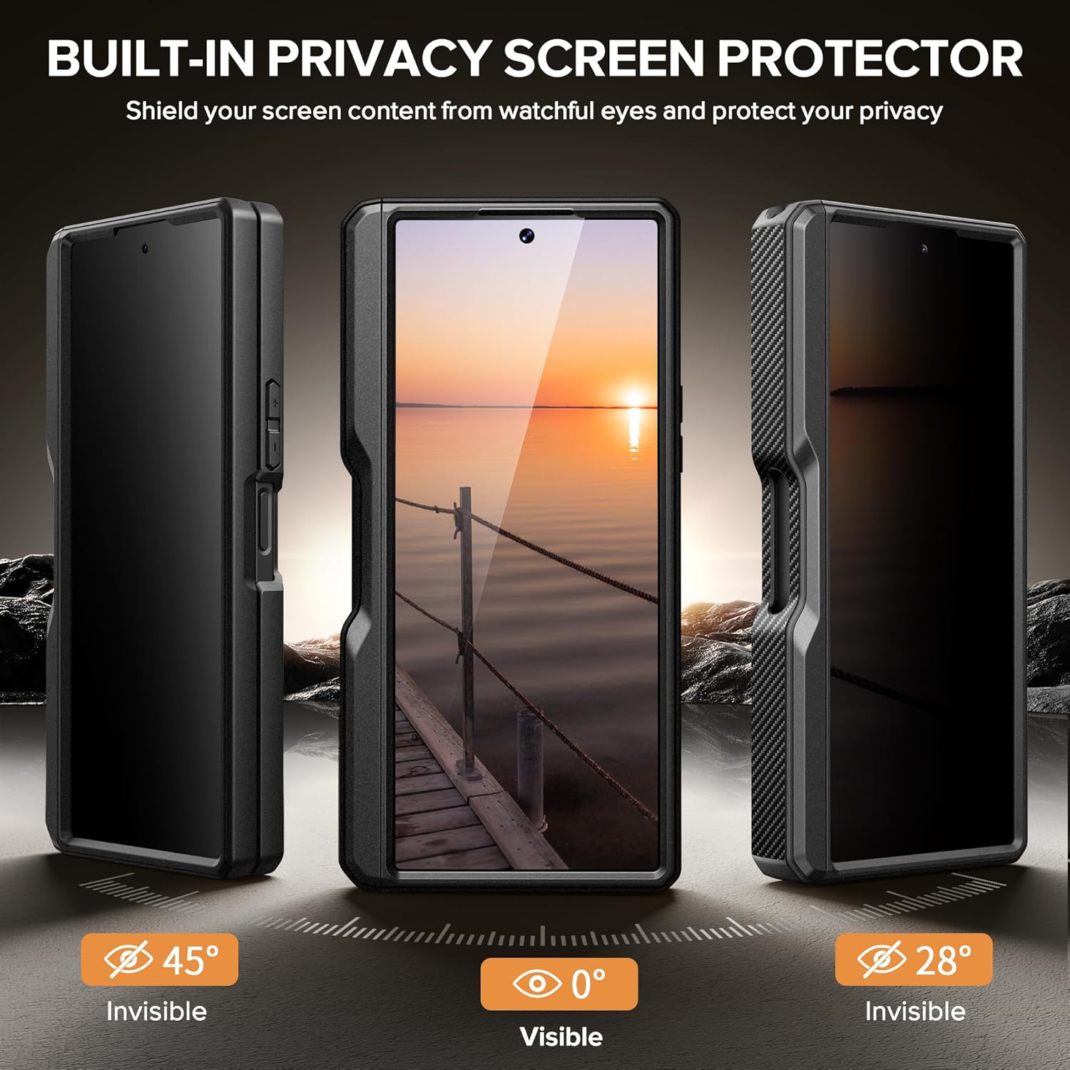 Z Fold 7 Magnetic Case with hidden kickstand and belt clip