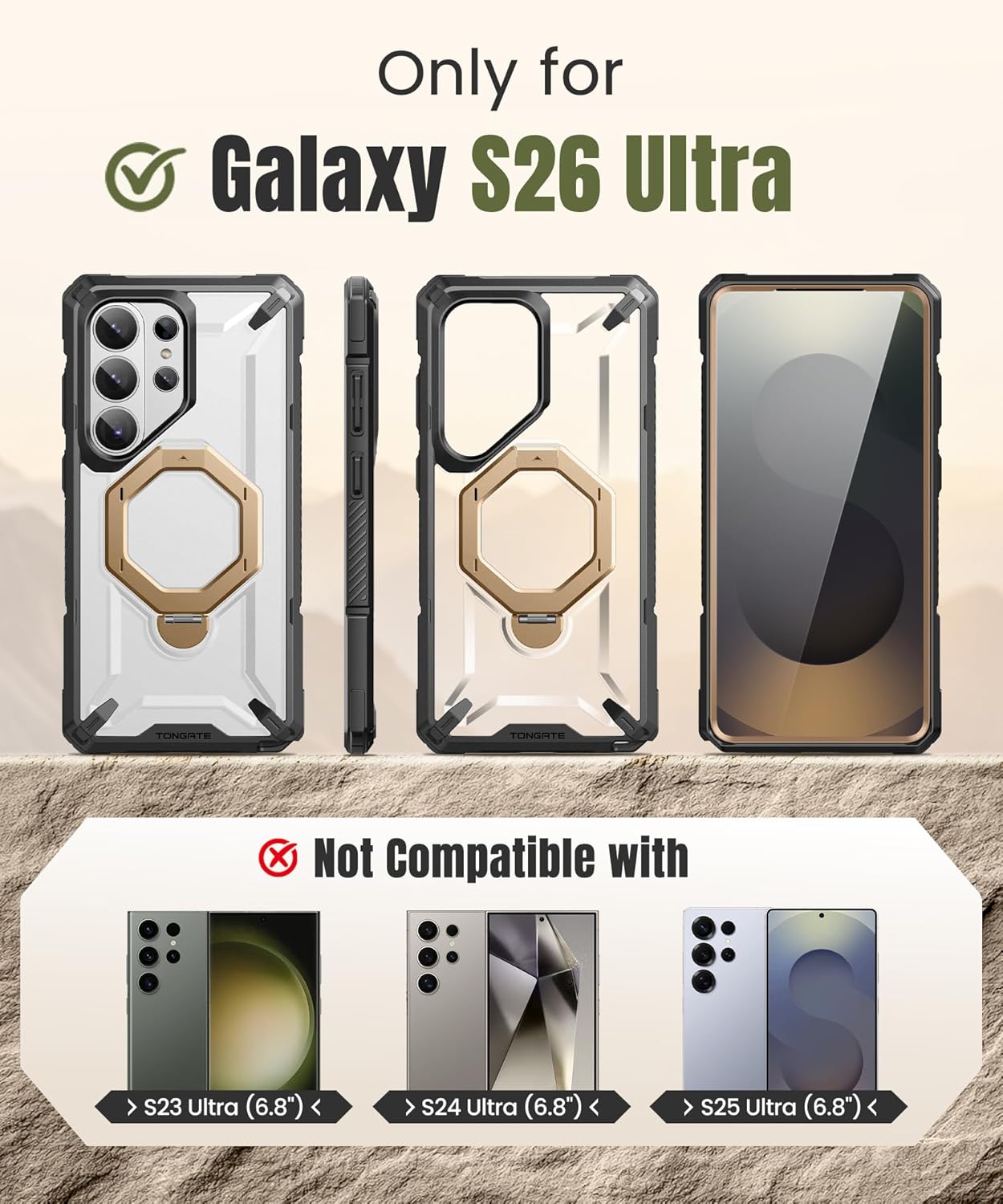 Samsung S26 Ultra Case with 360° Spin Magnetic Stand