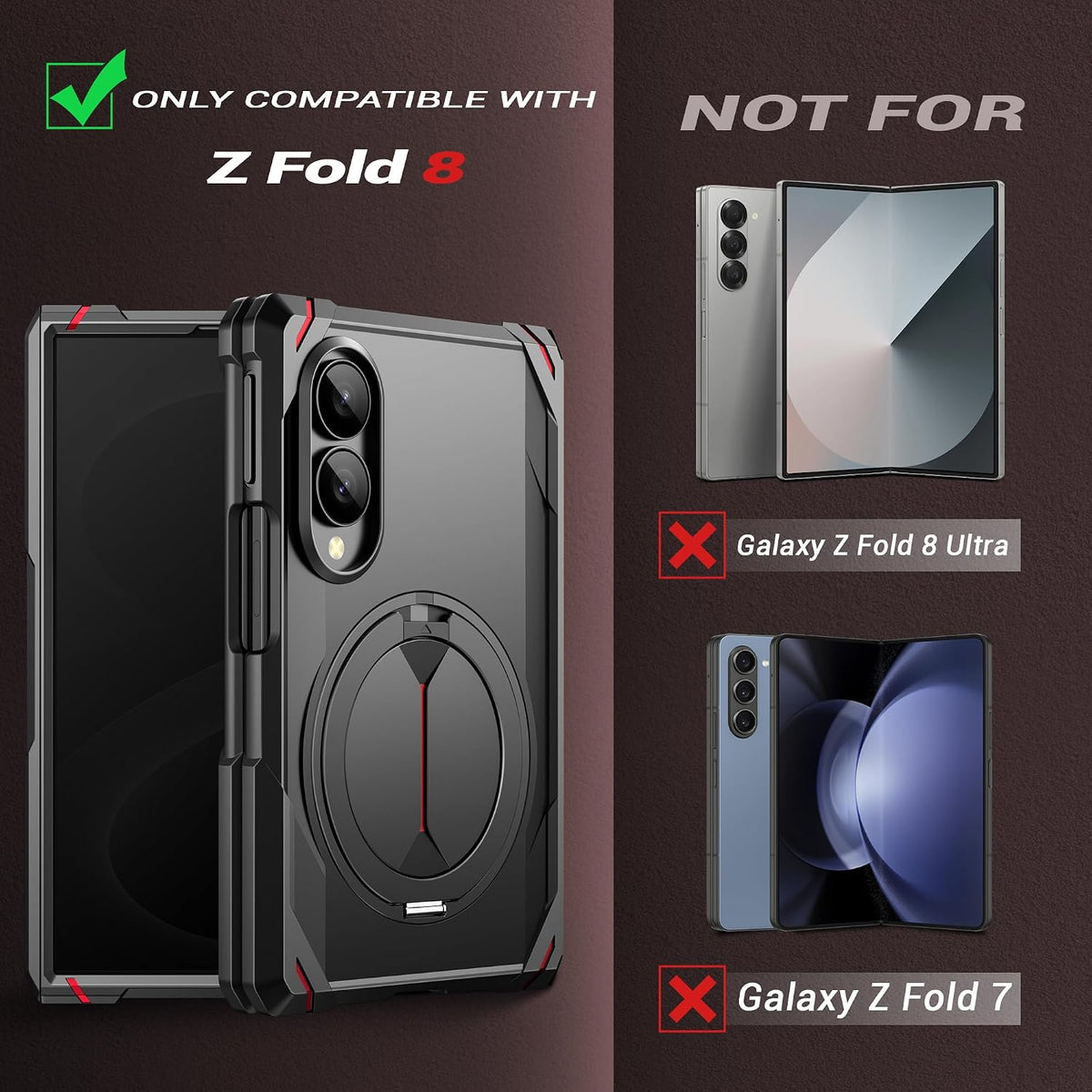 Galaxy Z Fold 8 Magnetic Rotating Stand Case