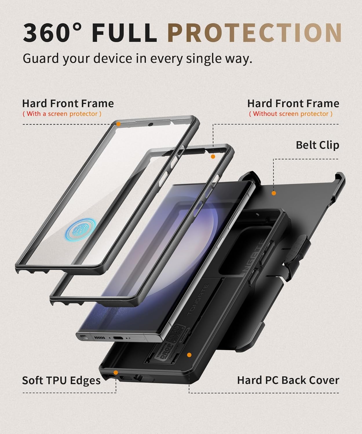 TONGATE for Samsung Galaxy S23 Ultra Case