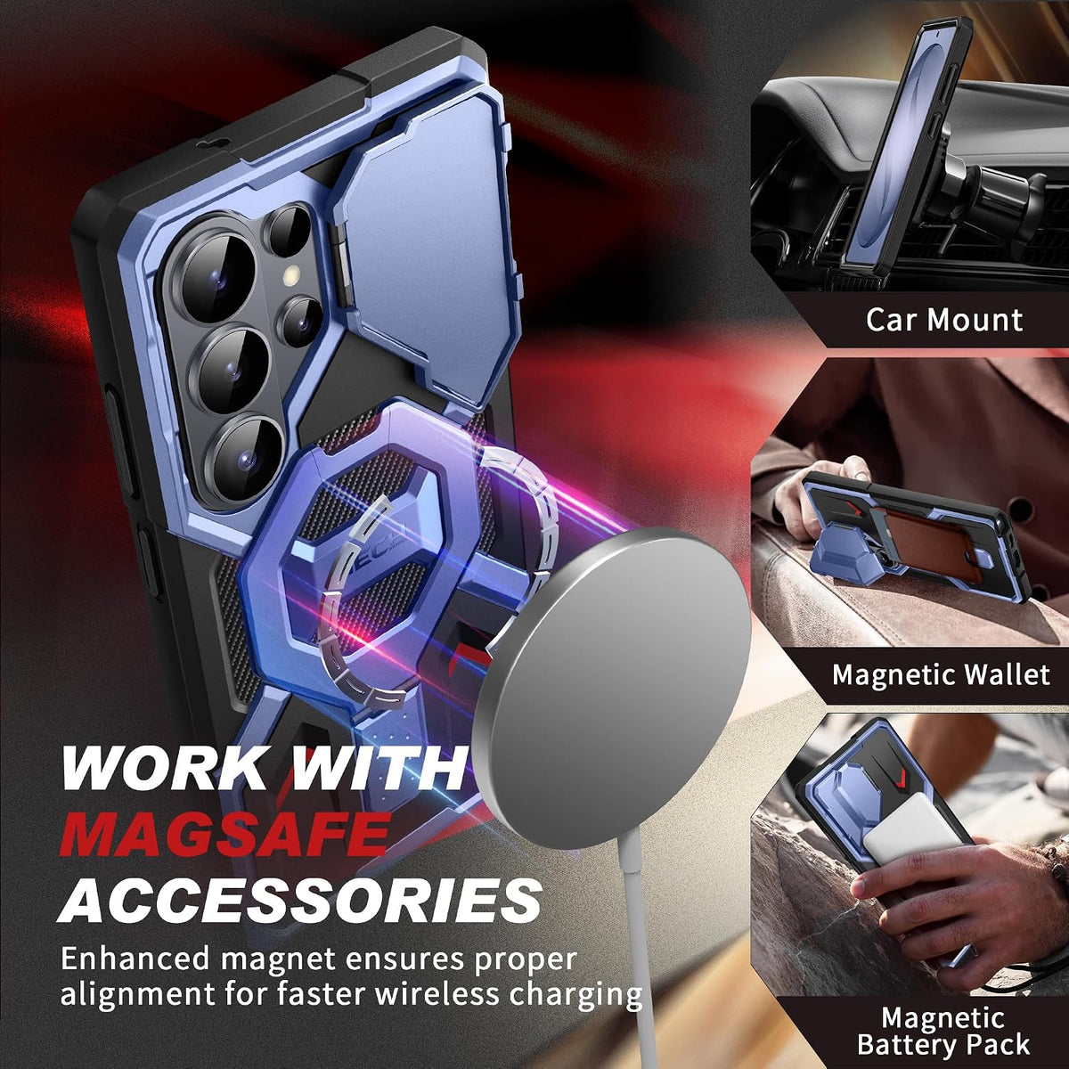 Galaxy S26 Ultra Magnetic Stand Case with Belt Clip