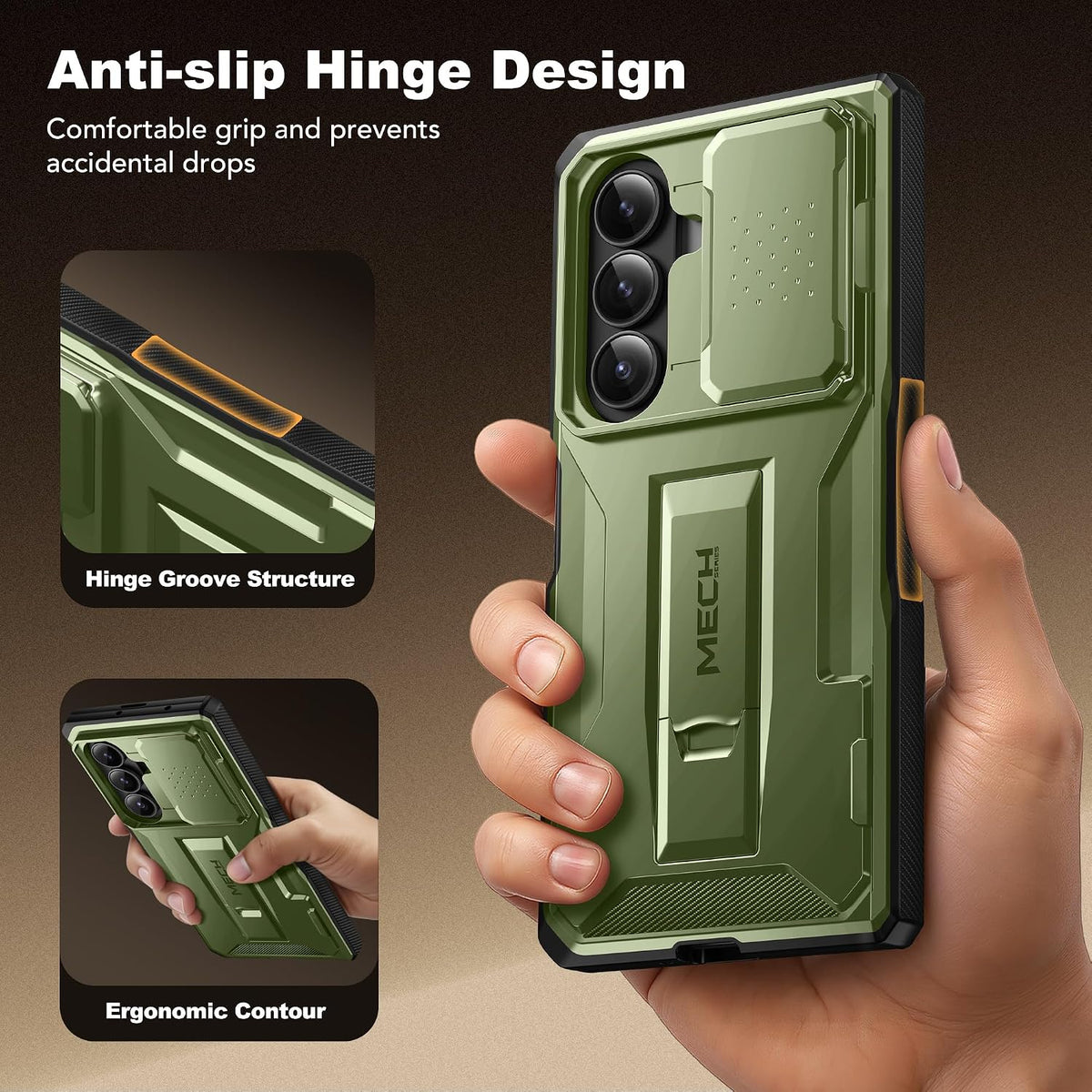 Galaxy Z Fold 7 Slide Camera Case with Stand, Belt Clip & Privacy Screen Protector