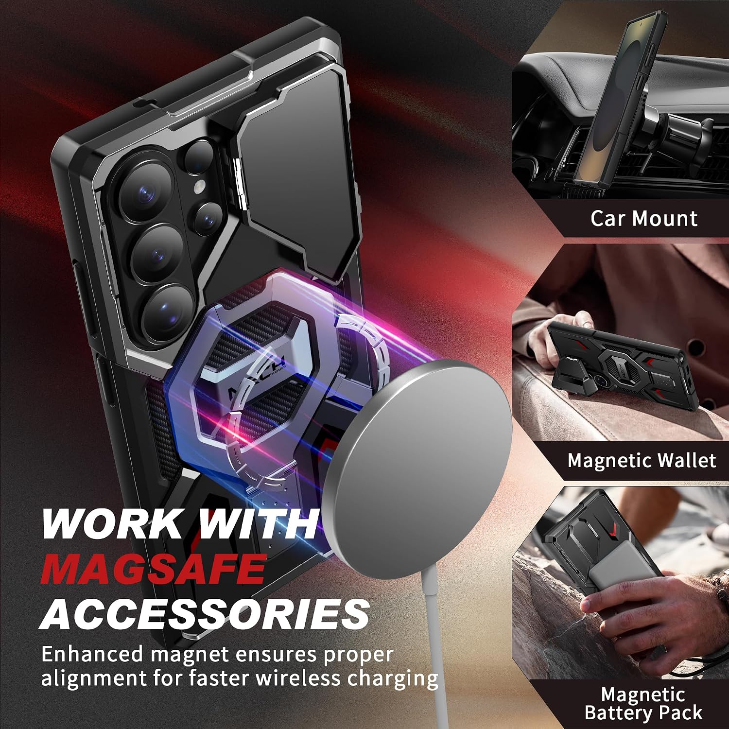 Galaxy S26 Ultra Magnetic Stand Case with Screen Protector