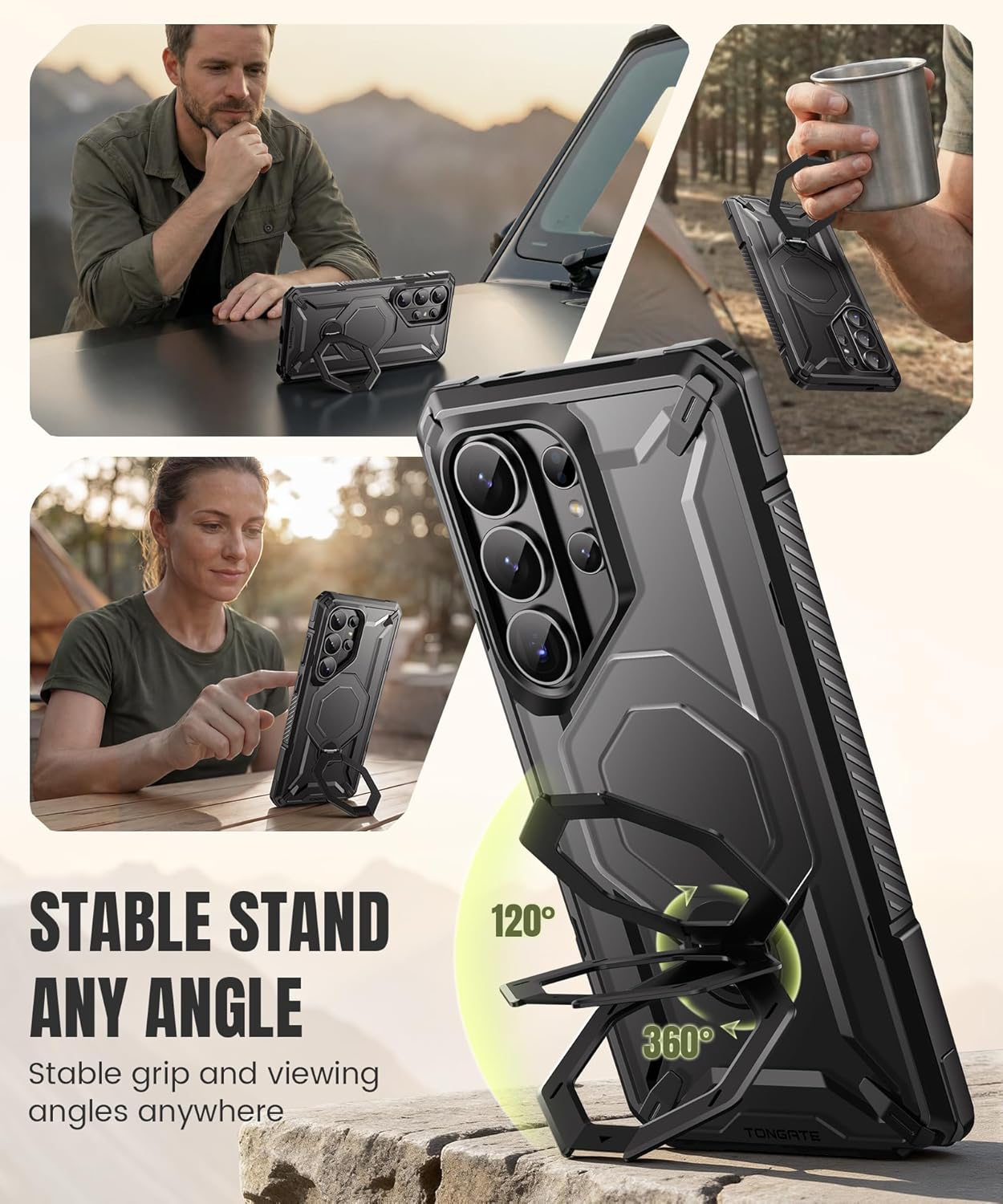 Samsung S26 Ultra Case with 360° Spin Magnetic Stand
