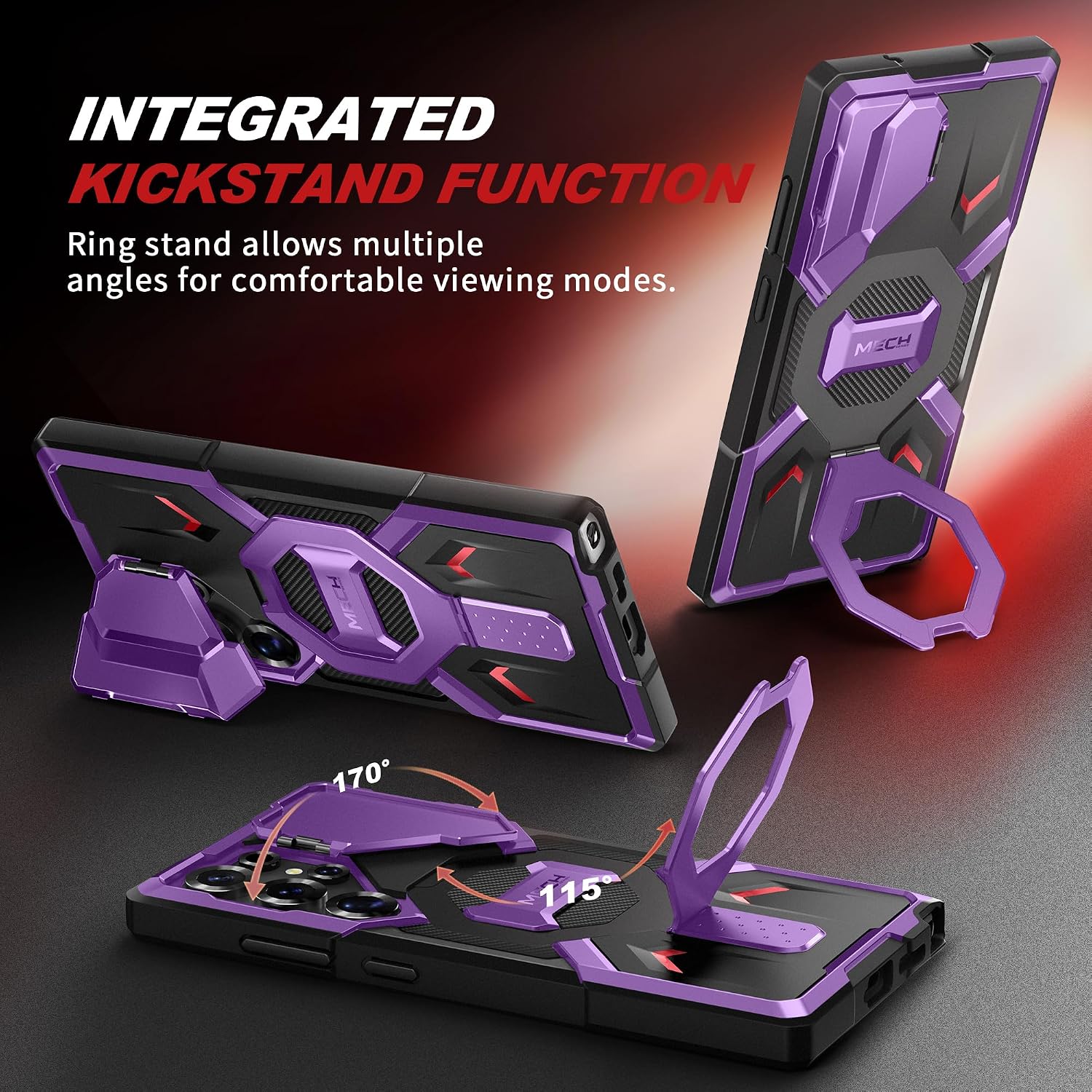 Galaxy S25 Ultra Magnetic Stand Case with Belt Clip & Privacy Screen Protector